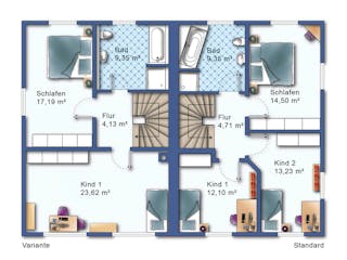 Massivhaus Quadriga II mit DG von R+S Immobilien Schlüsselfertig ab 389000€, Satteldach-Klassiker Grundriss 2