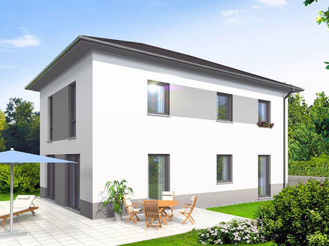 Massivhaus Laura von R+S Immobilien Schlüsselfertig ab 399000€, Stadtvilla Außenansicht 1