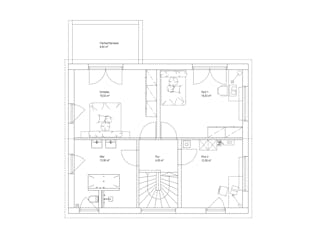 Fertighaus Satteldach Landhaus 151 von LUXHAUS, Satteldach-Klassiker Grundriss 2