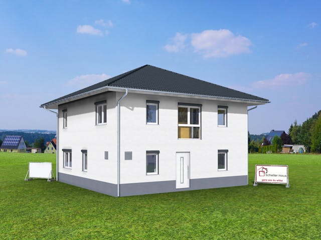 Fertighaus Aktionshaus Stadtvilla von Scheller-Haus Schlüsselfertig ab 382117€, Stadtvilla Außenansicht 1