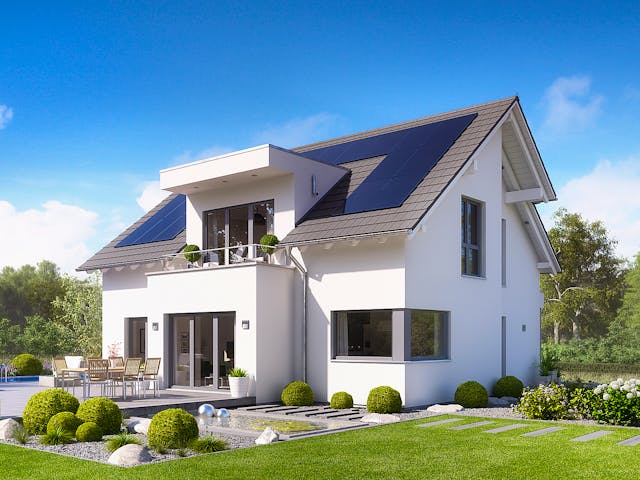 Fertighaus Selection-E-175 E3 von SCHWABENHAUS Schlüsselfertig ab 419935€, Satteldach-Klassiker Außenansicht 1