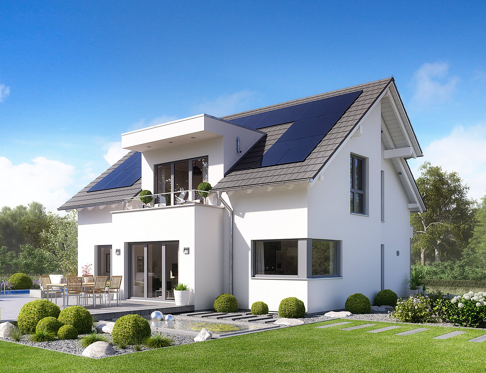 Fertighaus Selection-E-175 E3 von SCHWABENHAUS Schlüsselfertig ab 466969€, Satteldach-Klassiker Außenansicht 1