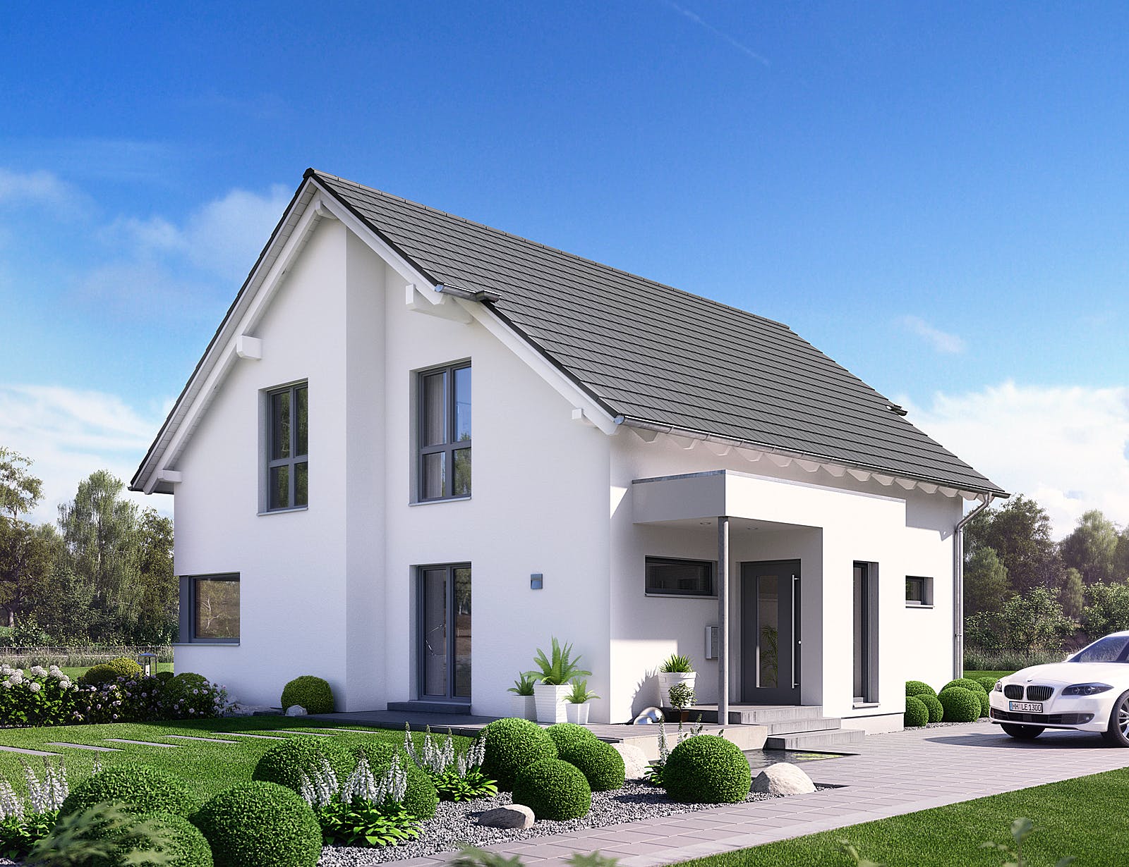 Fertighaus Selection-E-175 E3 von SCHWABENHAUS Schlüsselfertig ab 466969€, Satteldach-Klassiker Außenansicht 2