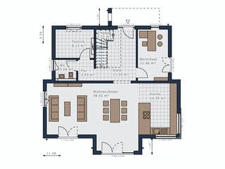 Fertighaus Selection-E-175 E4 von SCHWABENHAUS Schlüsselfertig ab 504278€, Stadtvilla Grundriss 1