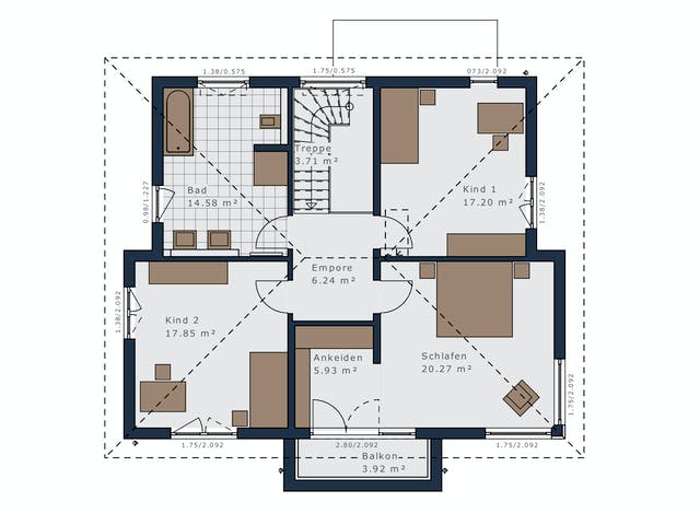 Fertighaus Selection-E-175 E4 von SCHWABENHAUS Schlüsselfertig ab 504278€, Stadtvilla Grundriss 2