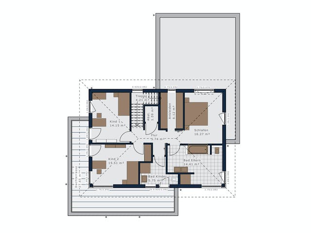 Fertighaus Selection-E-169 E5 von SCHWABENHAUS Schlüsselfertig ab 517478€, Stadtvilla Grundriss 2