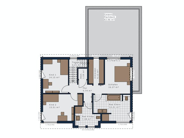 Fertighaus Selection-E-169 E6 von SCHWABENHAUS Schlüsselfertig ab 510769€, Pultdachhaus Grundriss 2