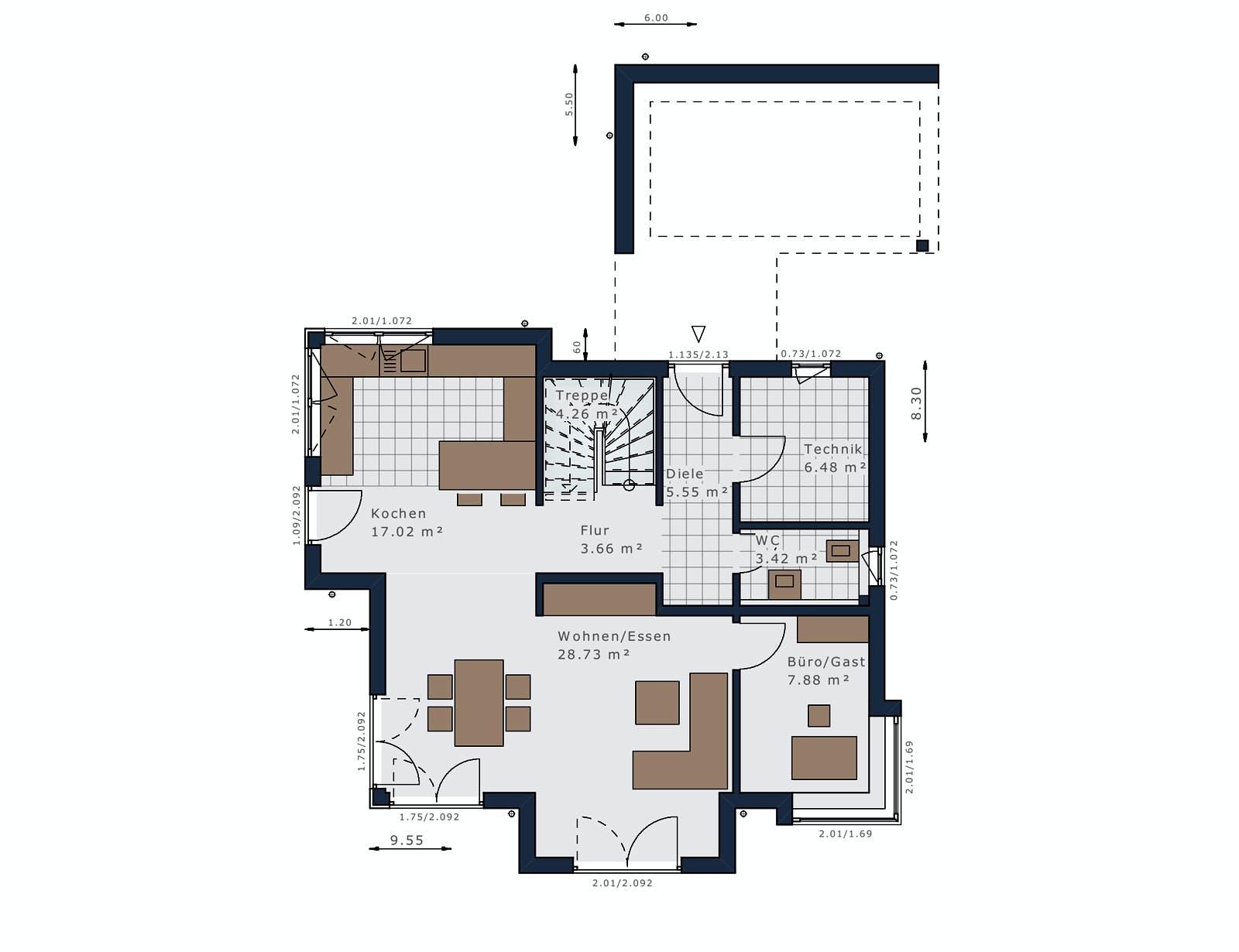 Fertighaus Sensation-E-132 E3 von SCHWABENHAUS Schlüsselfertig ab 380756€, Satteldach-Klassiker Grundriss 1
