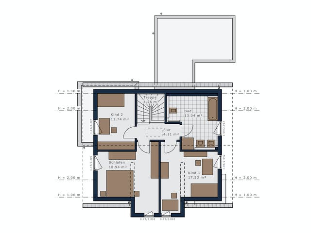 Fertighaus Sensation-E-132 E3 von SCHWABENHAUS Schlüsselfertig ab 380756€, Satteldach-Klassiker Grundriss 2