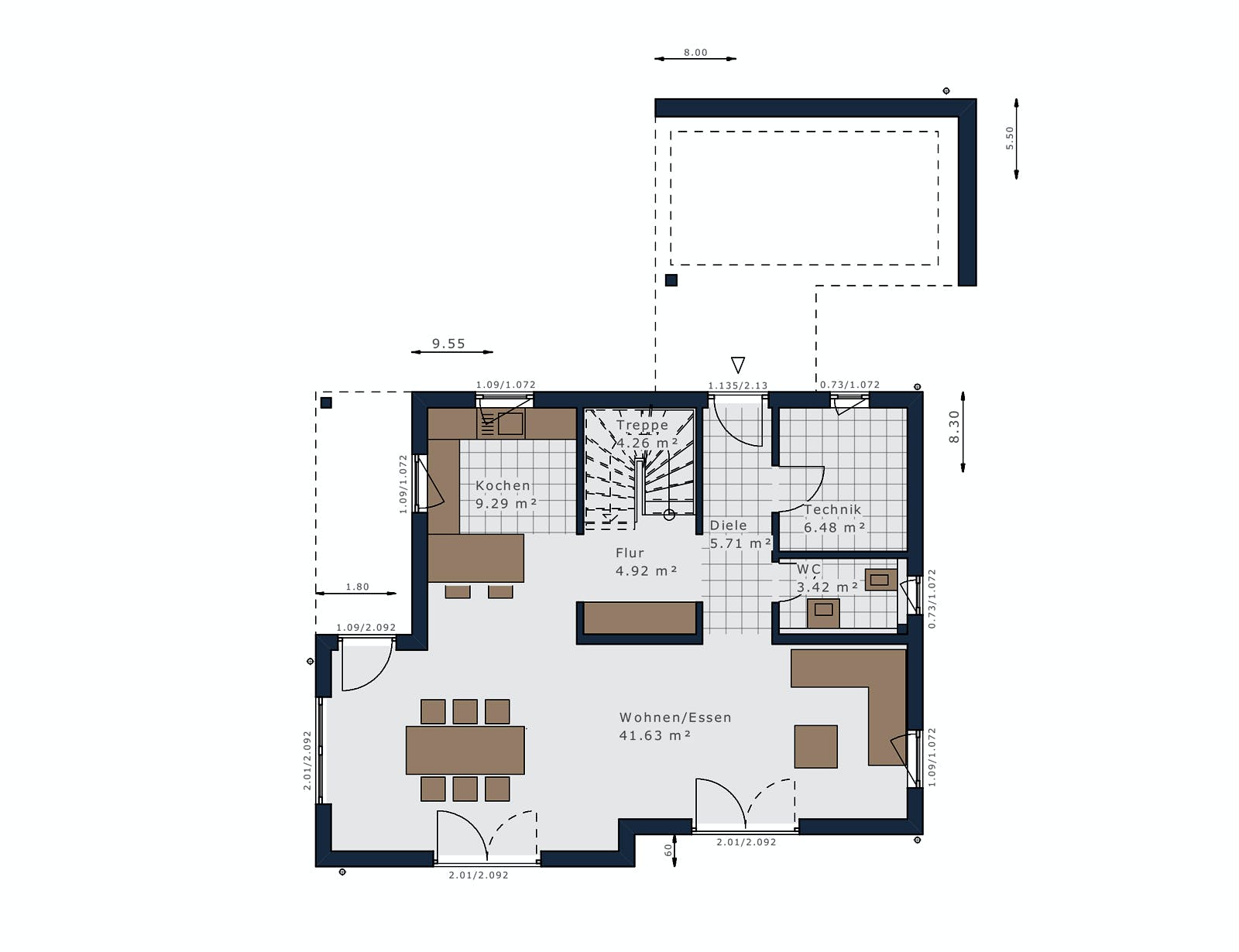 Fertighaus Sensation-E-132 E6 von SCHWABENHAUS Schlüsselfertig ab 379823€, Satteldach-Klassiker Grundriss 1