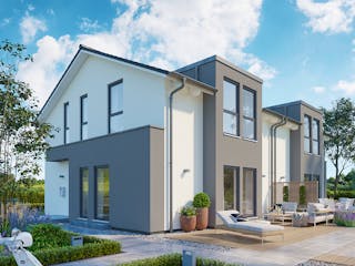 Fertighaus SmartSpace Doppelhäuser von SCHWABENHAUS Schlüsselfertig ab 308171€, Satteldach-Klassiker Außenansicht 15