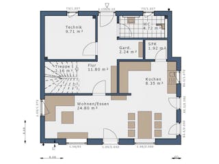 Fertighaus SmartSpace Einfamilienhäuser von SCHWABENHAUS Schlüsselfertig ab 295290€, Satteldach-Klassiker Außenansicht 9