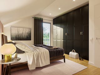 Fertighaus SmartSpace Einfamilienhäuser von SCHWABENHAUS Schlüsselfertig ab 295290€, Satteldach-Klassiker Außenansicht 13