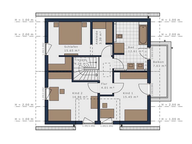 Fertighaus Solitaire-E-145 E2 von SCHWABENHAUS Schlüsselfertig ab 406839€, Satteldach-Klassiker Grundriss 2