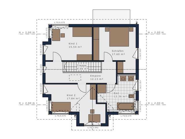 Fertighaus Solitaire-E-145 E5 von SCHWABENHAUS Schlüsselfertig ab 410348€, Satteldach-Klassiker Grundriss 2