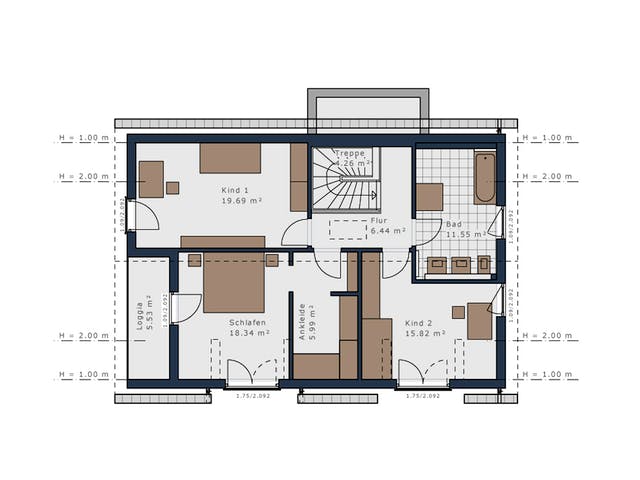 Fertighaus Solitaire-E-155 E1 von SCHWABENHAUS Schlüsselfertig ab 423227€, Satteldach-Klassiker Grundriss 2