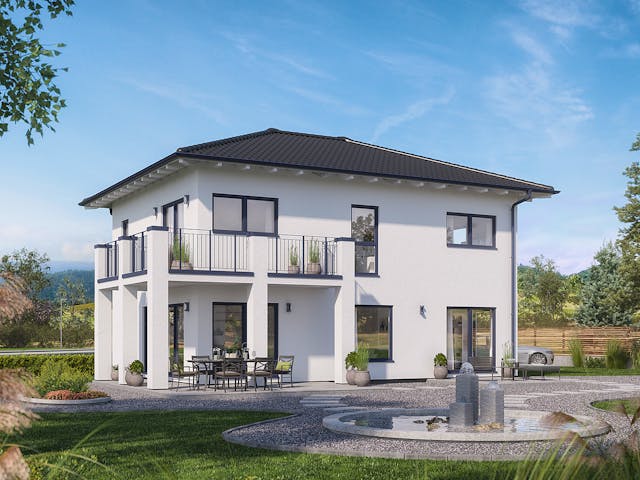 Fertighaus Solitaire-E-155 E7 von SCHWABENHAUS Schlüsselfertig ab 367700€, Stadtvilla Außenansicht 1