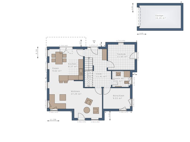 Fertighaus Solitaire-E-155 E9 von SCHWABENHAUS Schlüsselfertig ab 367700€, Cubushaus Grundriss 1