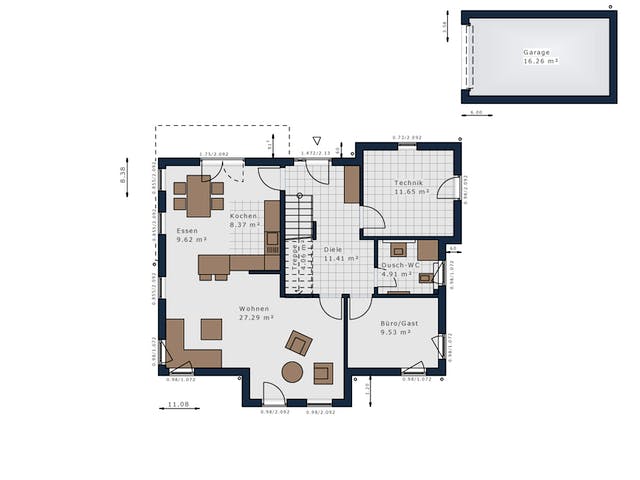 Fertighaus Solitaire-E-155 E9 von SCHWABENHAUS Schlüsselfertig ab 494771€, Cubushaus Grundriss 1