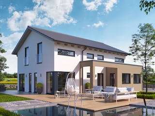 Fertighaus Solitaire Einfamilienhäuser von SCHWABENHAUS Schlüsselfertig ab 348208€, Satteldach-Klassiker Außenansicht 15