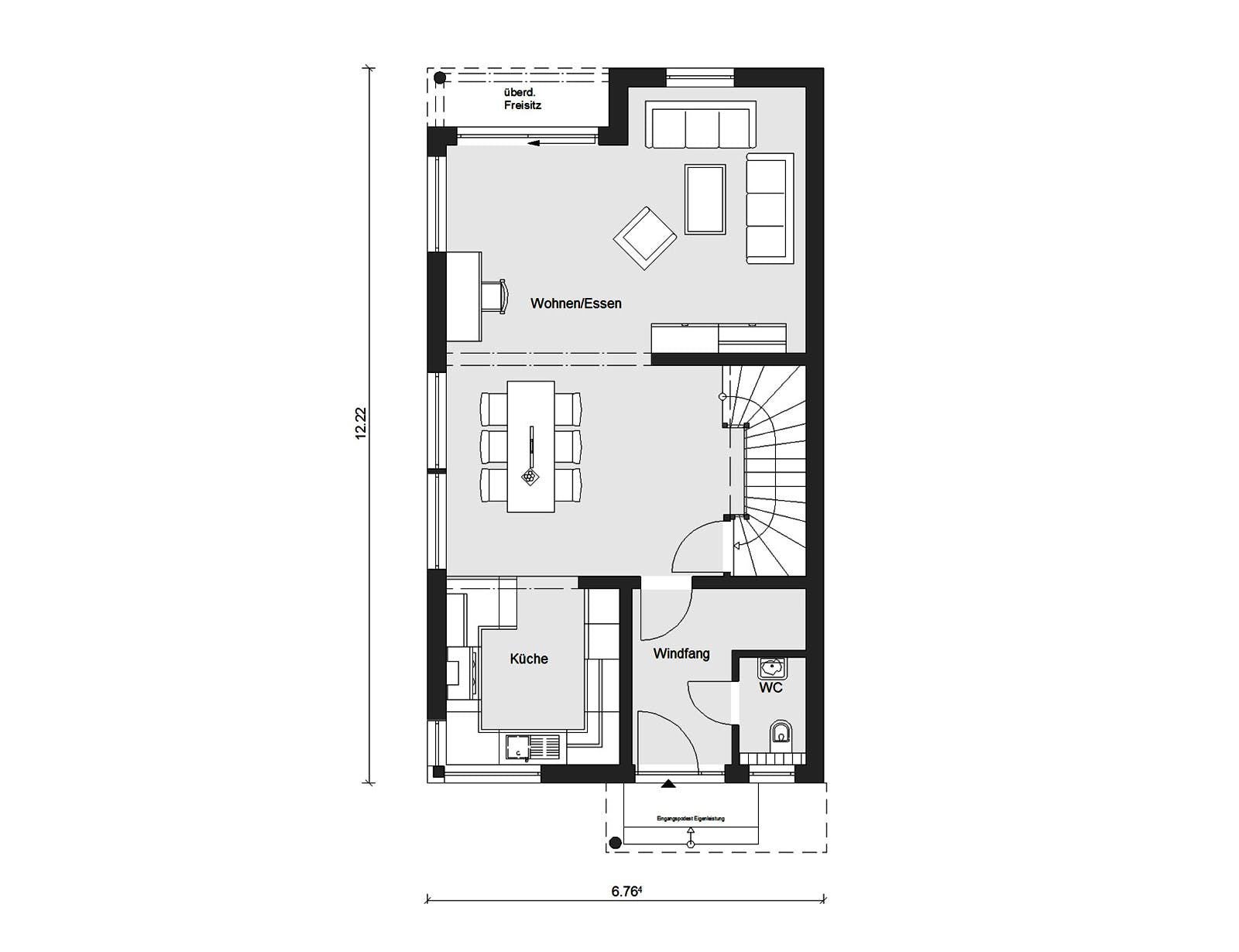 Fertighaus D 30-166.2 - Walmdach Doppelhaus von SchwörerHaus Schlüsselfertig ab 534901€, Stadtvilla Grundriss 1