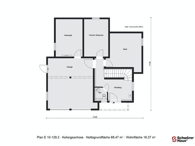 Fertighaus E 10-129.2 - Skandinavischer Bungalow von SchwörerHaus Schlüsselfertig ab 403273€, Bungalow Grundriss 2