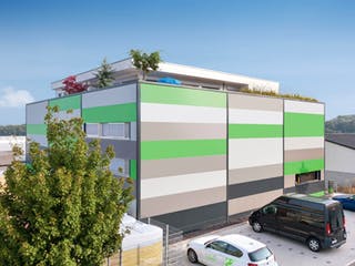 Fertighaus E 10-230.1 - Bungalow mit Dachterrasse von SchwörerHaus Schlüsselfertig ab 783913€, Cubushaus Außenansicht 2