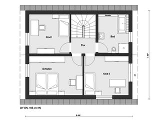Fertighaus E 15-121.9 - Haus mit Satteldach von SchwörerHaus Schlüsselfertig ab 296534€, Satteldach-Klassiker Grundriss 2