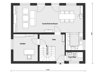 Fertighaus E 15-143.32 - Haus mit Flachdachgaube von SchwörerHaus Schlüsselfertig ab 350322€, Grundriss 1