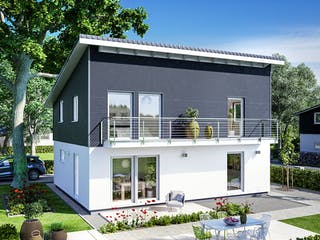 Fertighaus E 15-143.33 - Haus mit Pultdach von SchwörerHaus Schlüsselfertig ab 394599€, Pultdachhaus Außenansicht 1