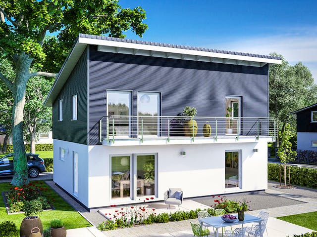 Fertighaus E 15-143.33 - Haus mit Pultdach von SchwörerHaus - Österreich Schlüsselfertig ab 389510€, Außenansicht 1 Fertighaus E 15-143.33 - Haus mit Pultdach von SchwörerHaus - Österreich Schlüsselfertig ab 389510€, Außenansicht 1