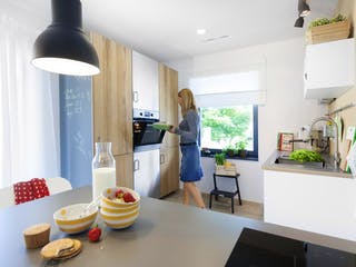 Fertighaus E 15-146.3 - Young Family Home 1 von SchwörerHaus Schlüsselfertig ab 474050€, Pultdachhaus Innenansicht 2