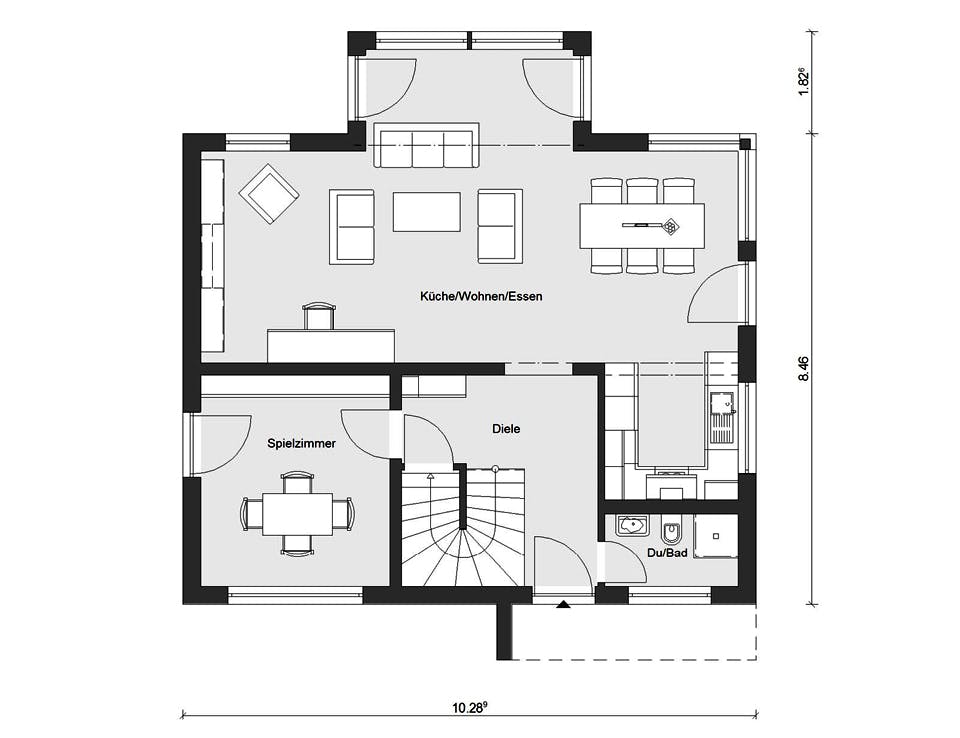 Fertighaus E 15-149.10 - Individuell geplantes Aktionshaus von SchwörerHaus Schlüsselfertig ab 457246€, Grundriss 1