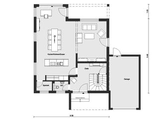 Fertighaus E 15-158.3 - Modernes Satteldachhaus von SchwörerHaus Schlüsselfertig ab 424816€, Satteldach-Klassiker Grundriss 1