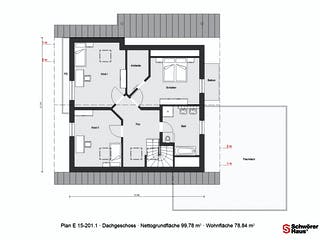 Fertighaus E 15-201.1 - Plusenergiehaus von SchwörerHaus Schlüsselfertig ab 566696€, Satteldach-Klassiker Grundriss 2