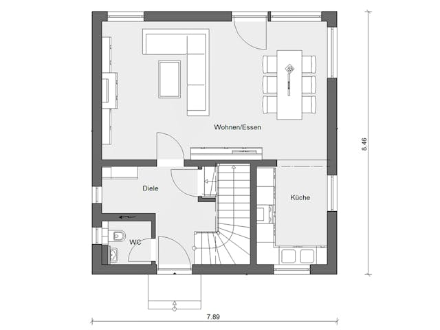 Fertighaus E 20-108.4 - Stadtvilla von SchwörerHaus - Österreich Schlüsselfertig ab 302720€, Stadtvilla Grundriss 1