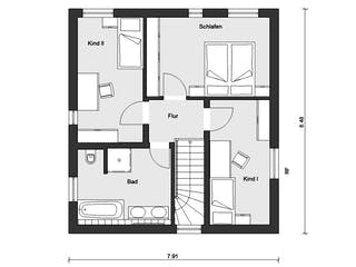 Fertighaus E 20-108.4 - Stadtvilla von SchwörerHaus Schlüsselfertig ab 307761€, Stadtvilla Grundriss 2