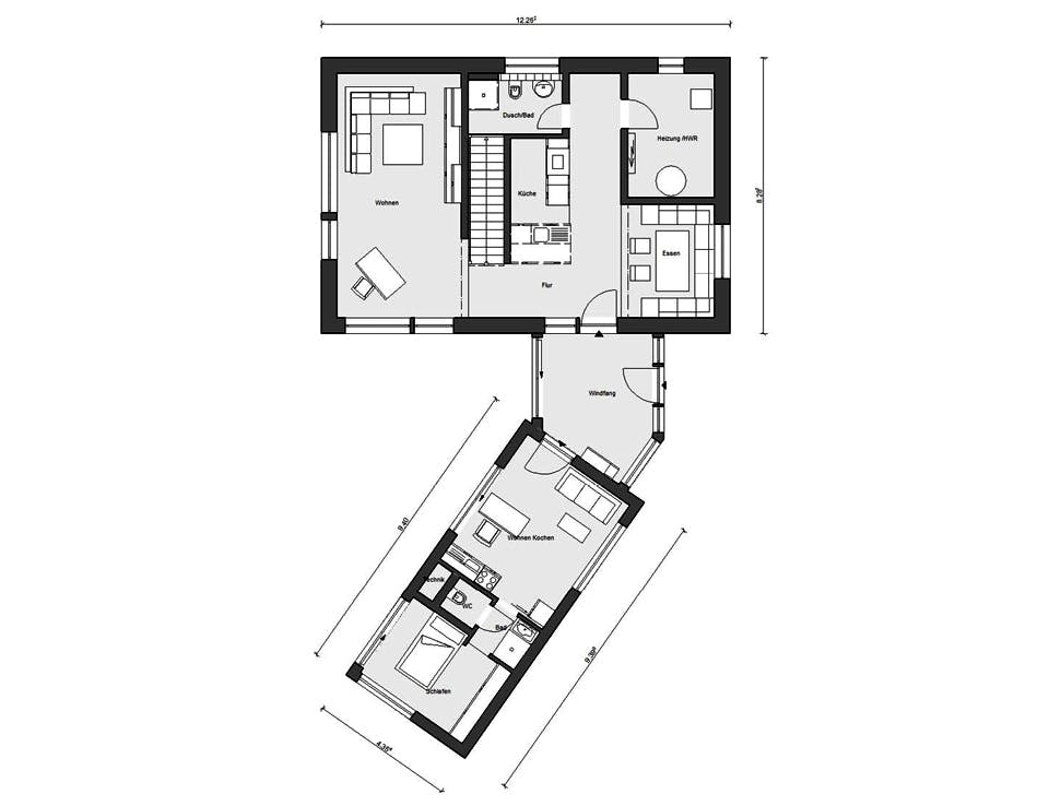Fertighaus E 20-161.2 - Musterhaus Köln-Frechen von SchwörerHaus Schlüsselfertig ab 822707€, Satteldach-Klassiker Grundriss 1