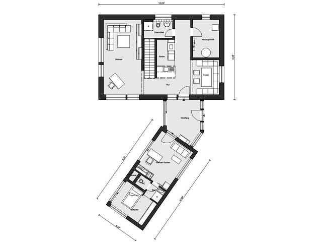 Fertighaus E 20-161.2 - Musterhaus Köln-Frechen von SchwörerHaus Schlüsselfertig ab 822707€, Satteldach-Klassiker Grundriss 1