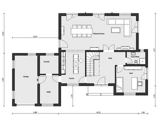 Fertighaus E 20-201.1 - Französischer Landhausstil von SchwörerHaus Schlüsselfertig ab 646157€, Stadtvilla Grundriss 1