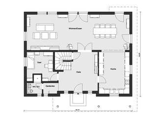 Fertighaus E 20-204.1 - Mediterrane Stadtvilla von SchwörerHaus Schlüsselfertig ab 627553€, Stadtvilla Grundriss 1