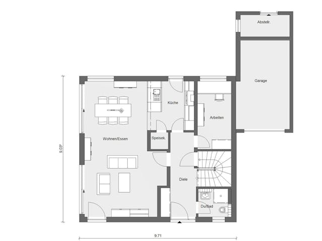 Fertighaus E 20-144.8 - Skandinavisches Holzhaus als Fertighaus von SchwörerHaus - Österreich, Grundriss 1