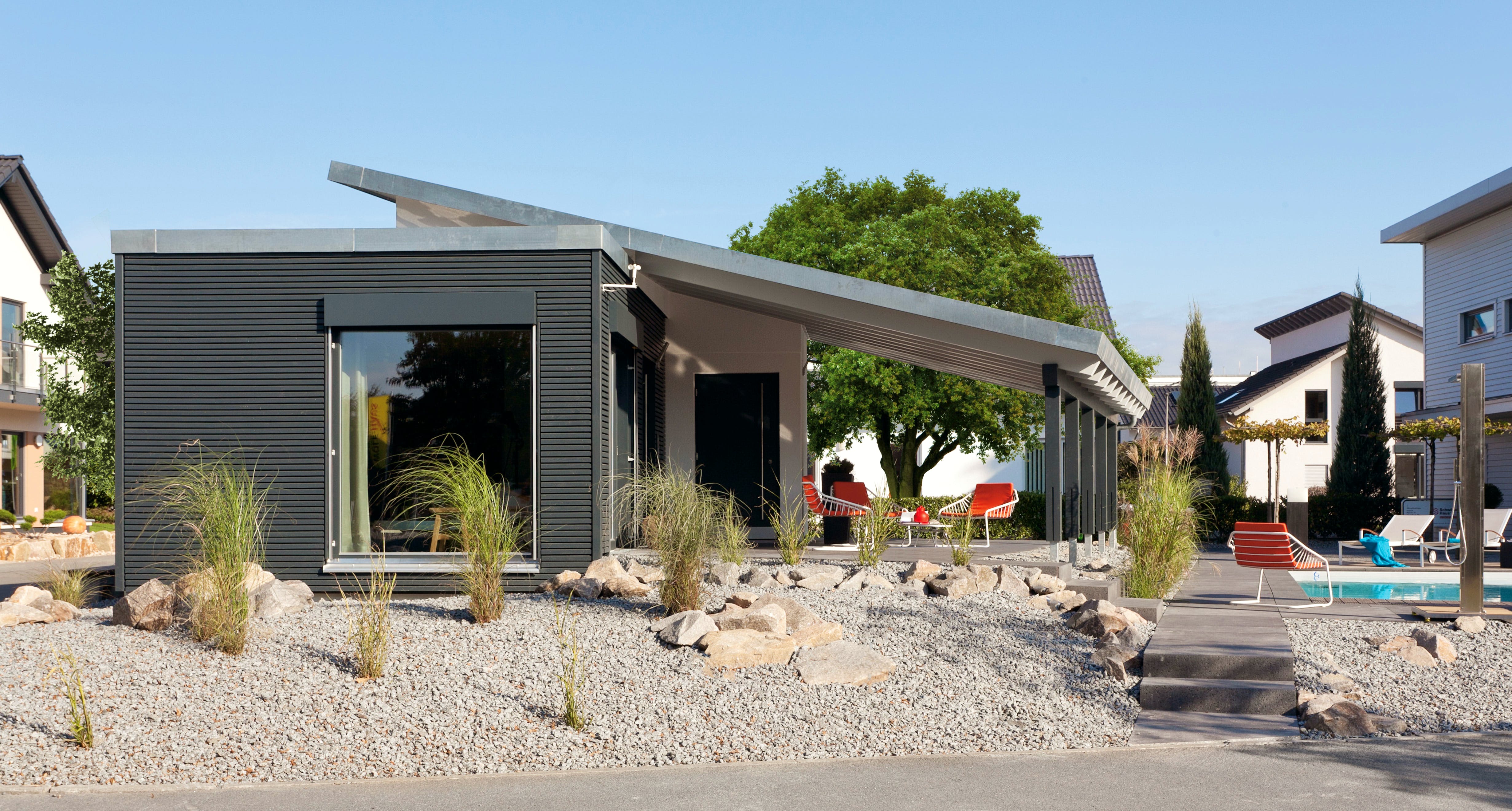 Fertighaus F 10-043.7 - FlyingSpaces Bungalow von SchwörerHaus Schlüsselfertig ab 324338€, Bungalow Außenansicht 1