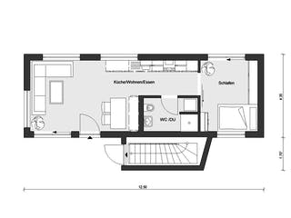 Fertighaus F 10-043.7 - FlyingSpaces Bungalow von SchwörerHaus Schlüsselfertig ab 324338€, Bungalow Grundriss 1