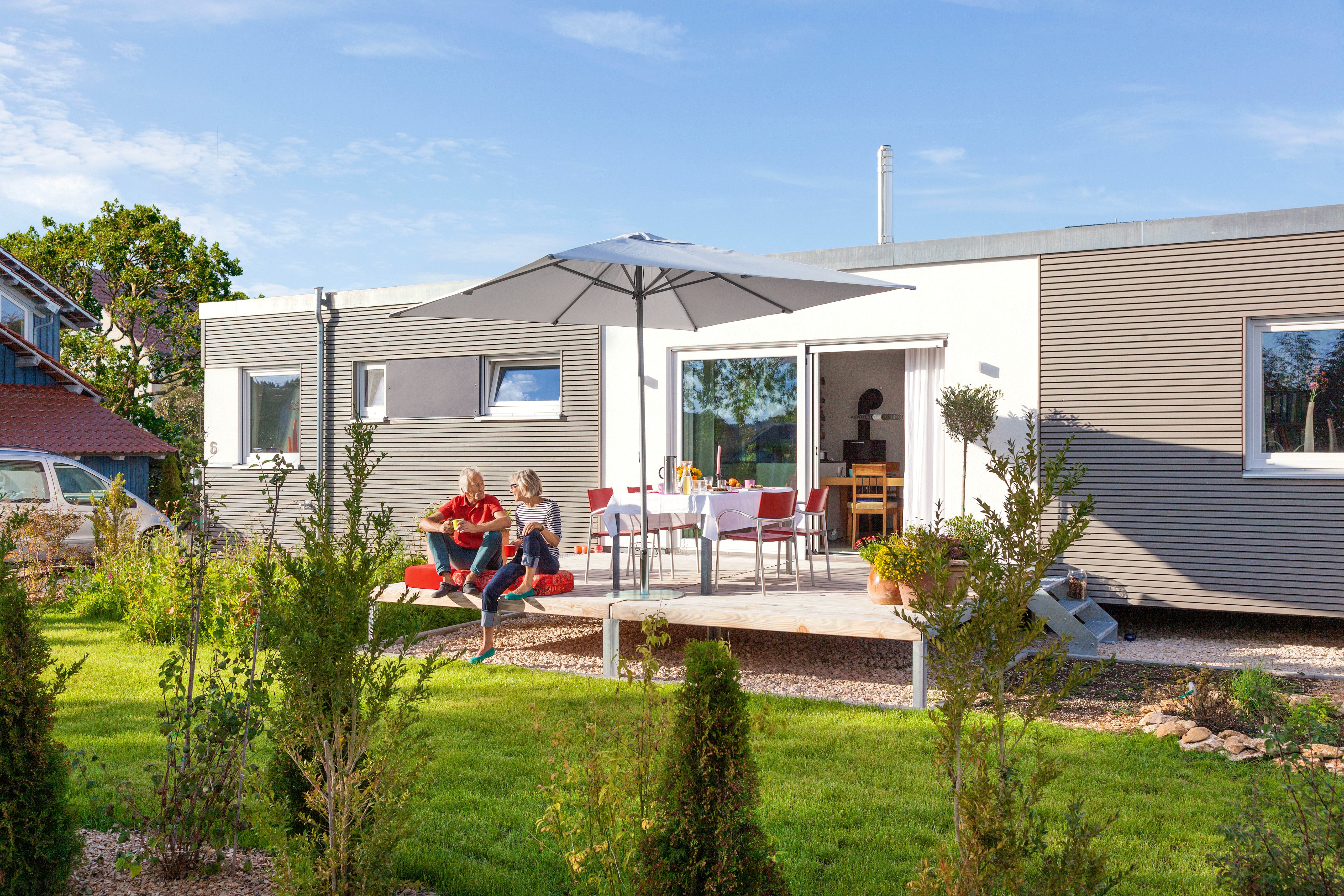 Fertighaus F 10-049.10.1 - Minihaus von SchwörerHaus Schlüsselfertig ab 200641€, Bungalow Außenansicht 1