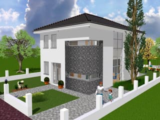 Massivhaus Simple von Wagener Systemhausbau Schlüsselfertig ab 248000€, Stadtvilla Außenansicht 1