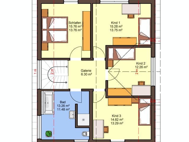 Fertighaus Sorrento von Büdenbender Hausbau, Satteldach-Klassiker Grundriss 2