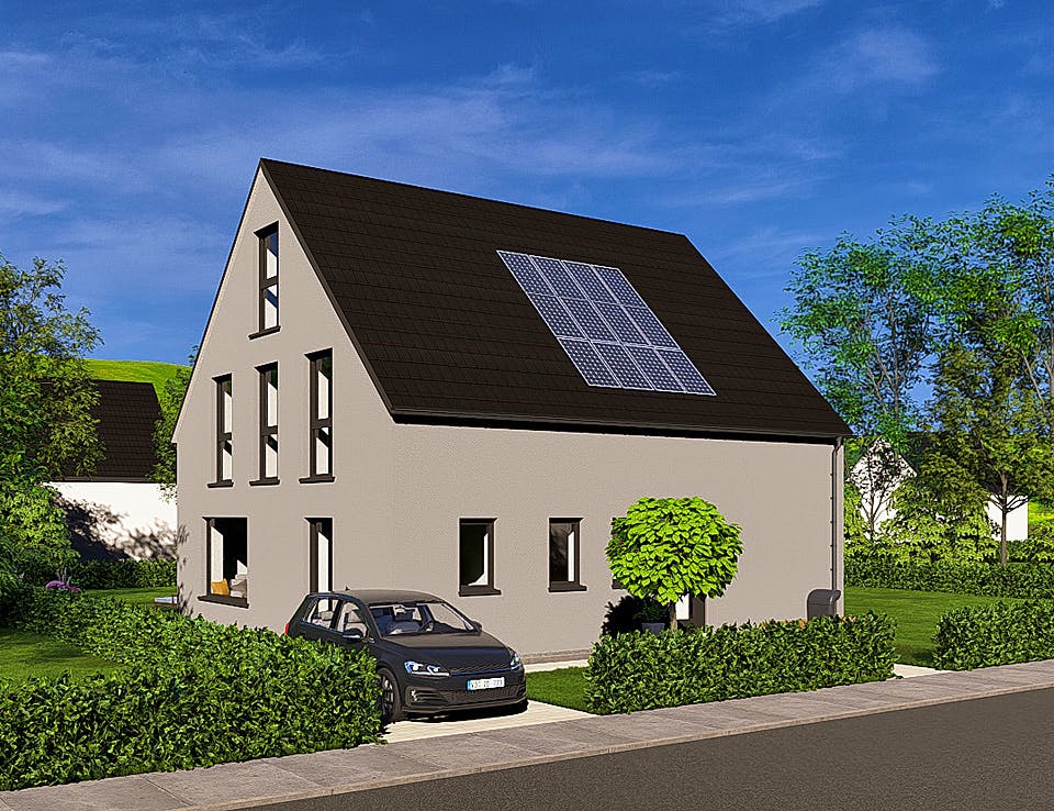 Massivhaus HAUSKONZEPT Klassik von Splietker Bau, Satteldach-Klassiker Außenansicht 2