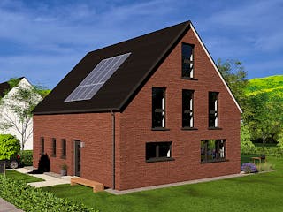 Massivhaus HAUSKONZEPT Klassik von Splietker Bau, Satteldach-Klassiker Außenansicht 6