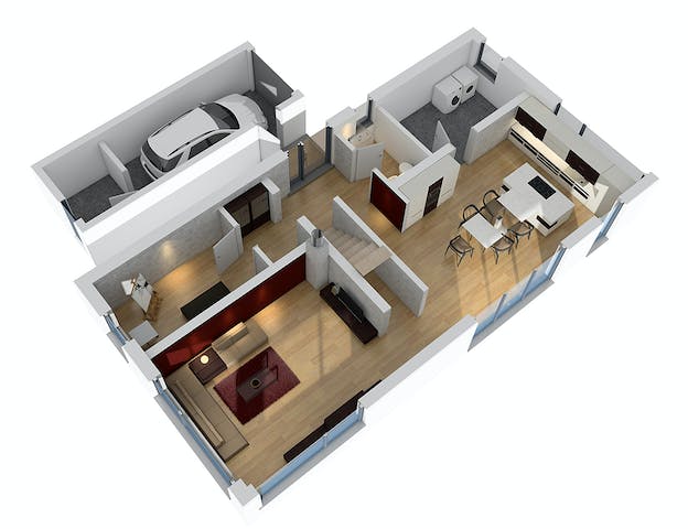 3D-Hausplaner-erstellte Ansicht: Einfamilienhaus BHS 182 von Ytong Bausatzhaus